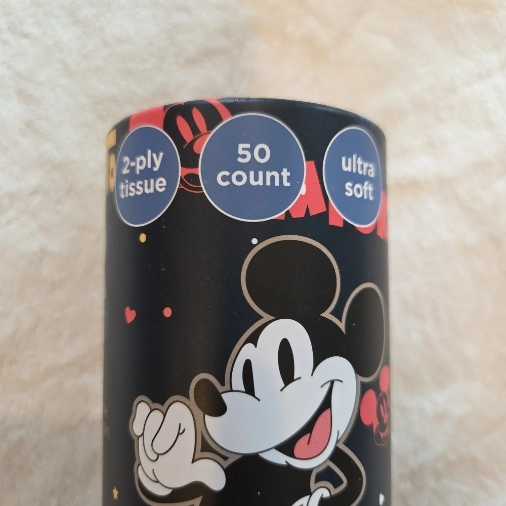 Disney Mickey Mouse Tissue 2ply Ultra Soft 50 ct Cup Holder Canister